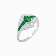 Vintage - Inspired Oval Cut Ring with Intricate Detailing - Shahin Jewelry